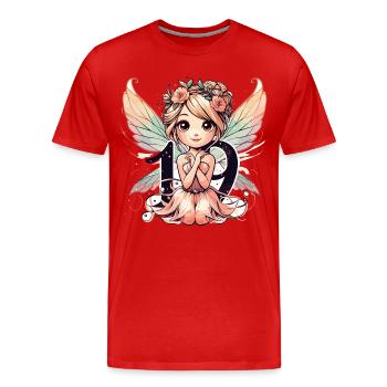 19 ans fée elfe mignon cadeau d’anniversaire - T-shirt bio Premium Homme - rouge - Devant - Damien (186cm)