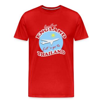 Thailand Travel Farewell Airplane Design - Men's Premium Organic T-Shirt - red - Front - Damien (186cm)