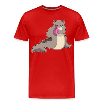 Mouchoir de sceau - T-shirt bio Premium Homme - rouge - Devant - Damien (186cm)