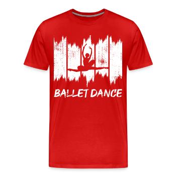 Drôle de danseuse de ballet - T-shirt bio Premium Homme - rouge - Devant - Damien (186cm)