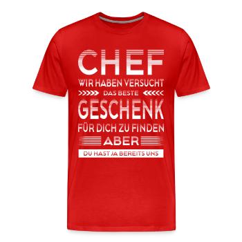 Chef Abschied Geschenke Abschiedsgeschenk - Männer Premium Bio T-Shirt - Rot - Vorne - Damien (186cm)