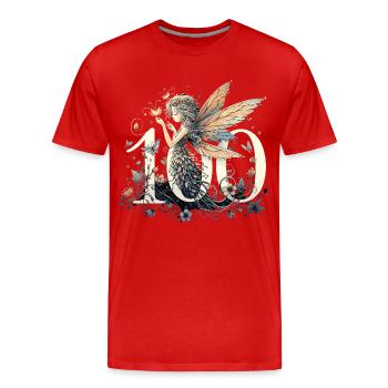 100 Jahre Fee Elfe süß Geburtstag Geschenk - Männer Premium Bio T-Shirt - Rot - Vorne - Damien (186cm)