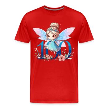 100 Jahre Fee Elfe süß Geburtstag Geschenk - Männer Premium Bio T-Shirt - Rot - Vorne - Damien (186cm)