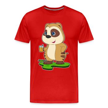 Erdmännchen Saft - Männer Premium Bio T-Shirt - Rot - Vorne - Damien (186cm)