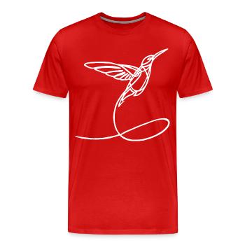 Strange White Bird - Men's Premium Organic T-Shirt - red - Front - Damien (186cm)
