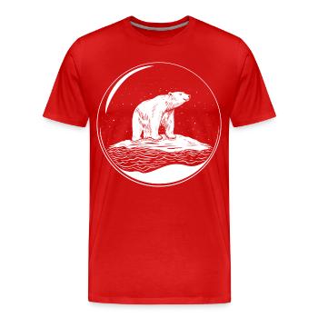 Ours polaire sur la banquise Sauvez l’ours polaire - T-shirt bio Premium Homme - rouge - Devant - Damien (186cm)
