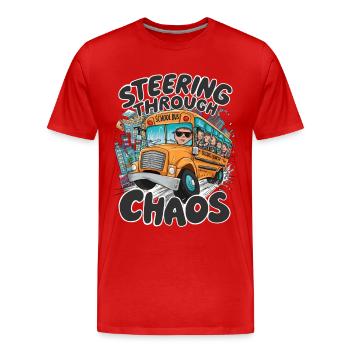 Steuern Durchs Chaos Lustiger Schulbus Fahrer - Männer Premium Bio T-Shirt - Rot - Vorne - Damien (186cm)