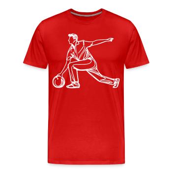 Bowler Sketch - Men's Premium Organic T-Shirt - red - Front - Damien (186cm)