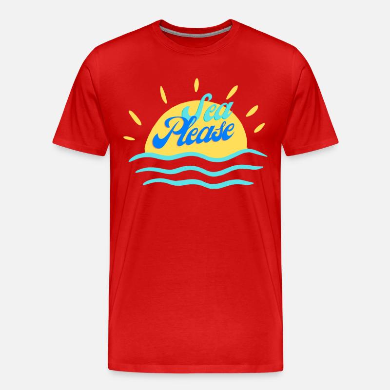 Meer bitte - Männer Premium Bio T-Shirt - Rot