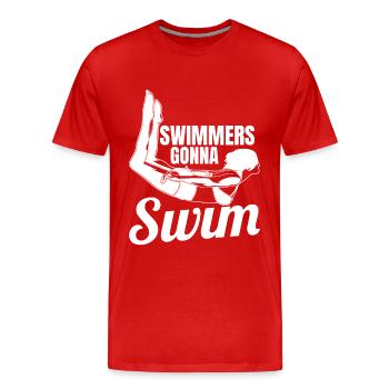 Weibliches Schwimmteam - Männer Premium Bio T-Shirt - Rot - Vorne - Damien (186cm)