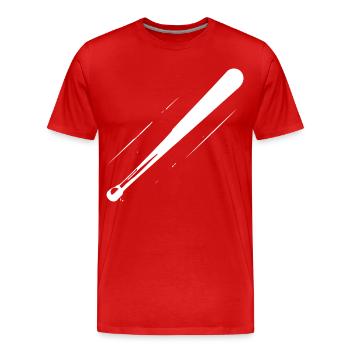 Dessin de batte de baseball - T-shirt bio Premium Homme - rouge - Devant - Damien (186cm)