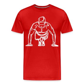 Croquis de carrossier - T-shirt bio Premium Homme - rouge - Devant - Damien (186cm)