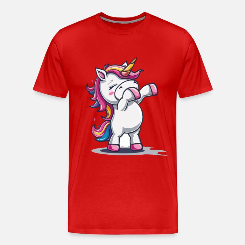 Tanzendes Einhorn - Männer Premium Bio T-Shirt - Rot