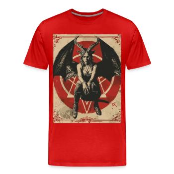 The Female Devil - Männer Premium Bio T-Shirt - Rot - Vorne - Damien (186cm)