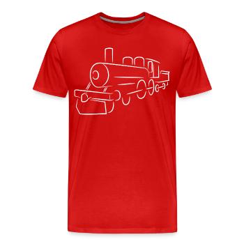 Locomotive à vapeur - T-shirt bio Premium Homme - rouge - Devant - Damien (186cm)