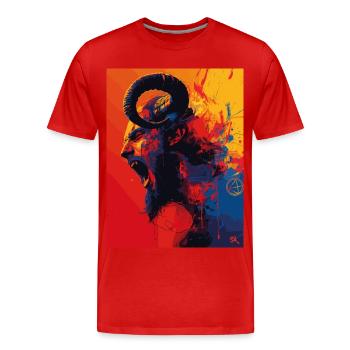 The Devil - Teufel colorful - Männer Premium Bio T-Shirt - Rot - Vorne - Damien (186cm)
