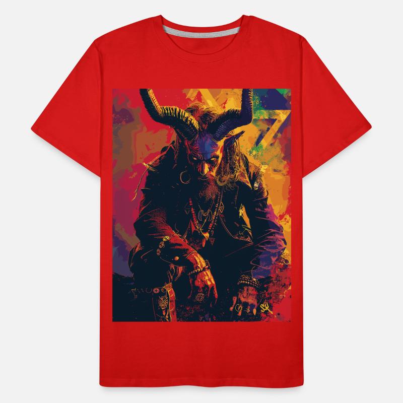 The Devil mit Pentagramm Männer Premium Bio T-Shirt