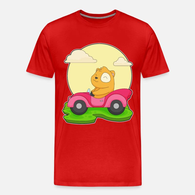 Hamster Auto - Männer Premium Bio T-Shirt - Rot