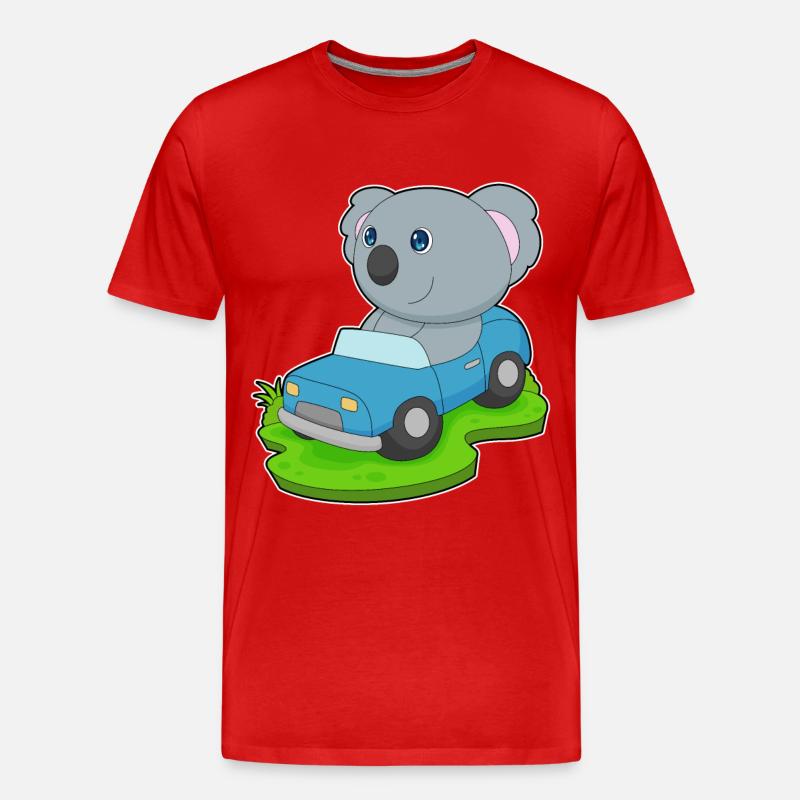 Koala Auto - Männer Premium Bio T-Shirt - Rot