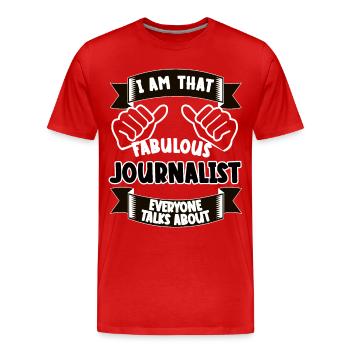 Journaliste Drôle Dicton Idée Cadeau - T-shirt bio Premium Homme - rouge - Devant - Damien (186cm)
