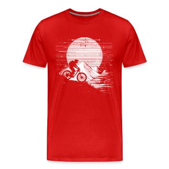 Croquis de vététiste - T-shirt bio Premium Homme - rouge - Devant - Damien (186cm)