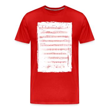 Sheet of music - Men's Premium Organic T-Shirt - red - Front - Damien (186cm)