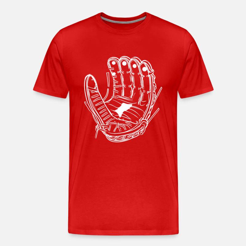 Baseball Handschuh - Männer Premium Bio T-Shirt - Rot