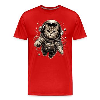 Astronaut BKH getigert Geschenk - Männer Premium Bio T-Shirt - Rot - Vorne - Damien (186cm)