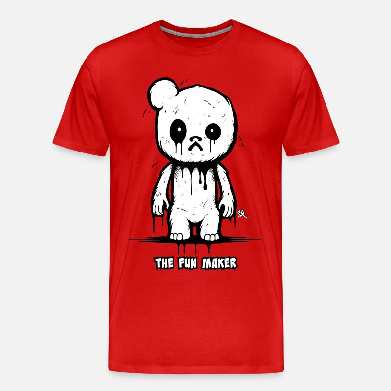 The Fun Maker - Creepy Bear - Männer Premium Bio T-Shirt - Rot