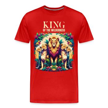 of The Wilderness Savannah Steppe Africa - Men's Premium Organic T-Shirt - red - Front - Damien (186cm)