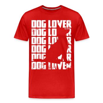 Lustiger Hundeliebhaber - Männer Premium Bio T-Shirt - Rot - Vorne - Damien (186cm)