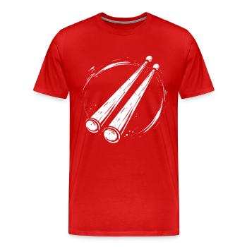 Drumsticks Sketch - Men's Premium Organic T-Shirt - red - Front - Damien (186cm)