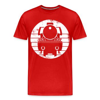 Dessin de locomotive à vapeur - T-shirt bio Premium Homme - rouge - Devant - Damien (186cm)