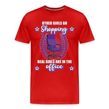 Office Girl Office Accountant Girl Gift - Men's Premium Organic T-Shirt - red - Front - Damien (186cm)