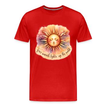 Illumine le monde - T-shirt bio Premium Homme - rouge - Devant - Damien (186cm)
