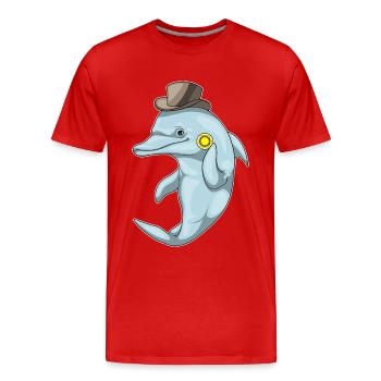 Dolphin Poker Jetons de Poker - T-shirt bio Premium Homme - rouge - Devant - Damien (186cm)