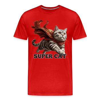 Super Katze Britisch Kurzhaar BKH getigert - Männer Premium Bio T-Shirt - Rot - Vorne - Damien (186cm)