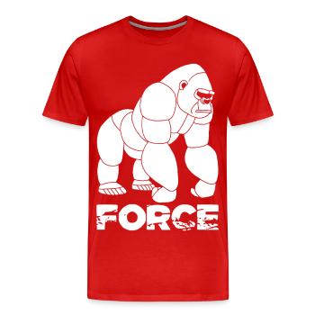 Leise Stärke - Männer Premium Bio T-Shirt - Rot - Vorne - Damien (186cm)