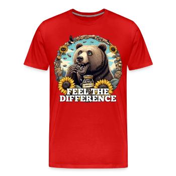 Ours graines de tournesol graines de tournesol cadeau - T-shirt bio Premium Homme - rouge - Devant - Damien (186cm)