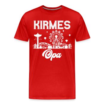 Kirmes Opa Jahrmarkt Rummel Volksfest - Männer Premium Bio T-Shirt - Rot - Vorne - Damien (186cm)