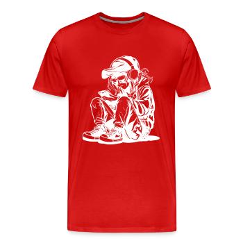 Video Game Lover Drawing - Men's Premium Organic T-Shirt - red - Front - Damien (186cm)