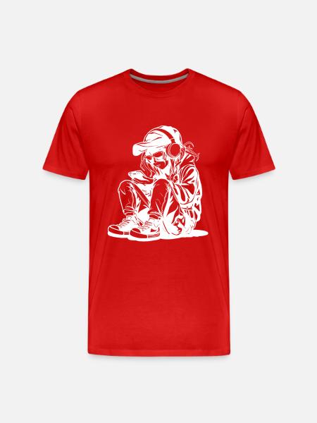 Video Game Lover Drawing - Men's Premium Organic T-Shirt - red