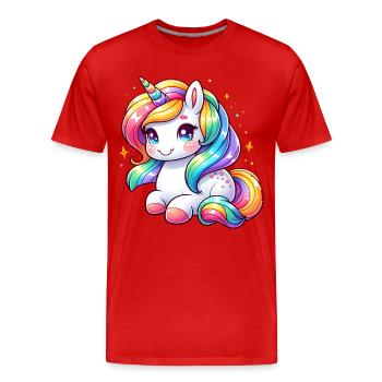 Dabbing Licorne Les fans tamponnent les licornes - T-shirt bio Premium Homme - rouge - Devant - Damien (186cm)
