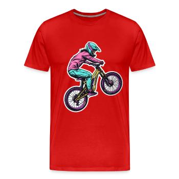 Vététiste - T-shirt bio Premium Homme - rouge - Devant - Damien (186cm)