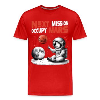 Raumfahrt Roter Planet, Next Mission – Occupy Mars - Männer Premium Bio T-Shirt - Rot - Vorne - Damien (186cm)