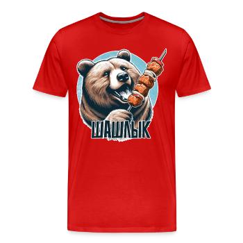 Shashlik meat skewer bear Russian gift - Men's Premium Organic T-Shirt - red - Front - Damien (186cm)