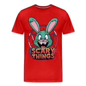 Bunny - Comicstyle, Pentagramm, Hase, Zombie - Männer Premium Bio T-Shirt - Rot - Vorne - Damien (186cm)