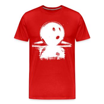 Bowlingkugel Skizze - Männer Premium Bio T-Shirt - Rot - Vorne - Damien (186cm)