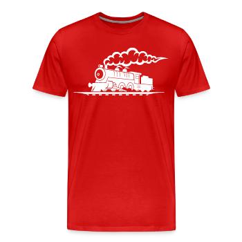 Dessin de chemin de fer - T-shirt bio Premium Homme - rouge - Devant - Damien (186cm)