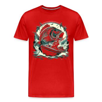 Pêcheur Pêcheur Majestic Carp - T-shirt bio Premium Homme - rouge - Devant - Damien (186cm)